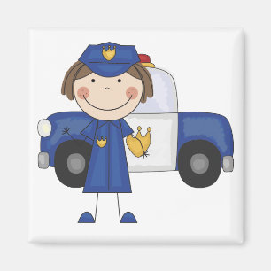 Weibliche Polizeibeamte-T-Shirts und Geschenke Magnet