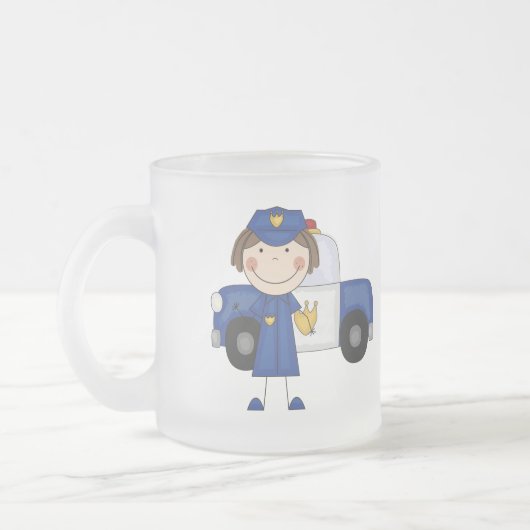 Weibliche Polizeibeamte-T-Shirts und Geschenke Mattglastasse (Links)