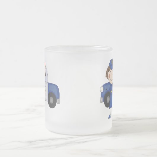 Weibliche Polizeibeamte-T-Shirts und Geschenke Mattglastasse (Mittel)