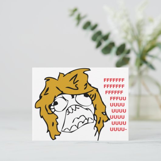 Weibliche Rage Postkarte (Stehend Vorderseite)