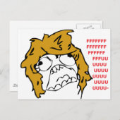 Weibliche Rage Postkarte (Vorne/Hinten)