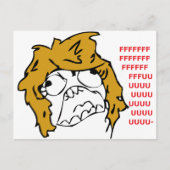 Weibliche Rage Postkarte (Vorderseite)