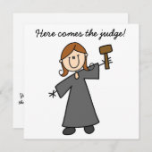 Weibliche Richter-Strichmännchen-Einladung Einladung (Vorne/Hinten)