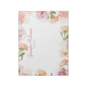 Weibliche Rosa Blumenmotive Notizblock (Rotiert)