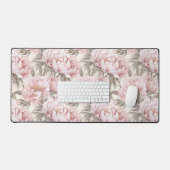 Weibliche Rosa Pink Peony Desk Mat Schreibtischunterlage (Tastatur & Maus)