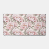 Weibliche Rosa Pink Peony Desk Mat Schreibtischunterlage (Vorderseite)