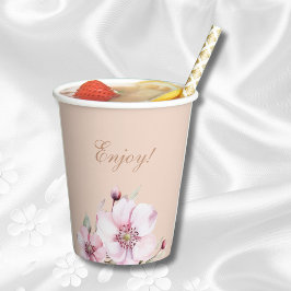 Weibliche Rosa Rose Blütendusche Pappbecher