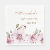 Weibliche Rosa Rose Blütendusche Serviette (Vorderseite)