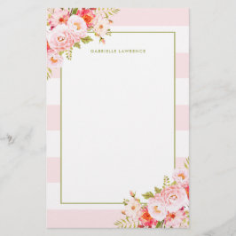 Weibliche rosa Streifen und Briefpapier