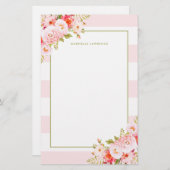 Weibliche rosa Streifen und Briefpapier (Vorne/Hinten)