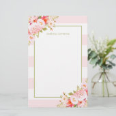 Weibliche rosa Streifen und Briefpapier (Stehend Vorderseite)