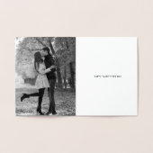 Weibliche Rose Herzcluster Valentinstag-Karte Folienkarte (Innenseite)