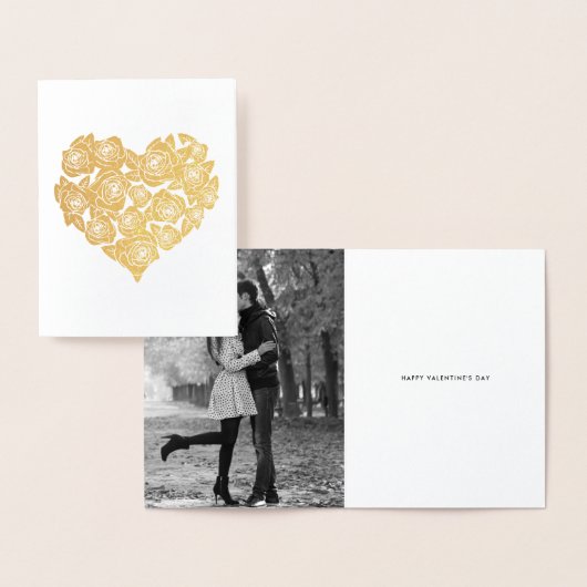 Weibliche Rose Herzcluster Valentinstag-Karte Folienkarte (Anzeige)