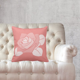 Weibliche Rote Rose Blossom Silhouette Kissen