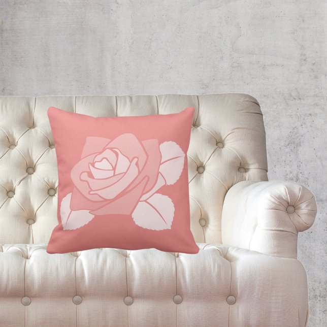 Weibliche Rote Rose Blossom Silhouette Kissen (Von Creator hochgeladen)