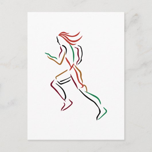 Weibliche Runner Postkarte (Vorderseite)