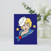 Weibliche Sailor Tattoo Postkarte (Stehend Vorderseite)