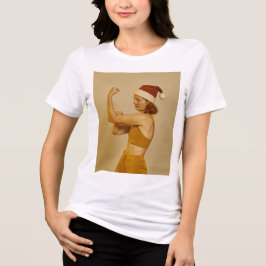 Weibliche Santa Tri-Blend Shirt