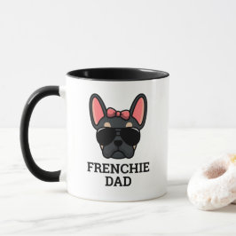 Weibliche Schwarze Tan Bulldog Frenchie Dog Vater Tasse