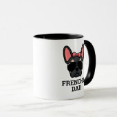 Weibliche Schwarze Tan Bulldog Frenchie Dog Vater Tasse (VorderseiteRechts)