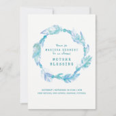 Weibliche Segen Bezeichnungen Aqua aquamarin Art Einladung (Vorderseite)