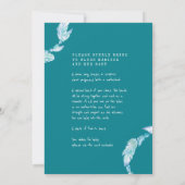 Weibliche Segen Bezeichnungen Aqua aquamarin Art Einladung (Rückseite)