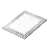 Weibliche Silber Glitzer Metallic Graphenname Notizblock (Rotiert)