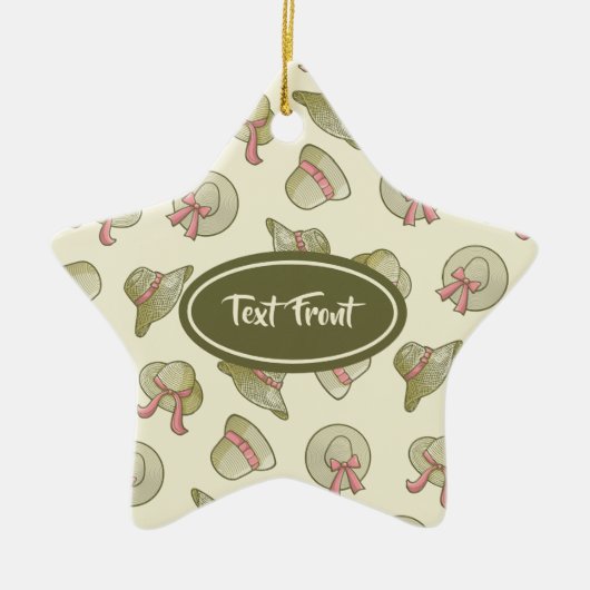 Weibliche Sommerhats gelb Keramik Ornament (Vorne)