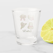 Weibliche Sommerhats gelb Schnapsglas (Rückseite)
