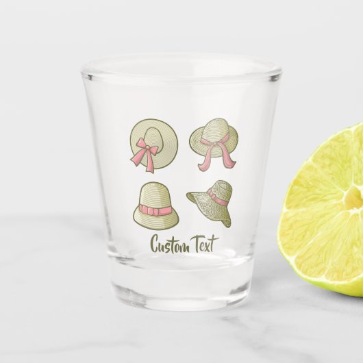 Weibliche Sommerhats gelb Schnapsglas (Vorderseite)