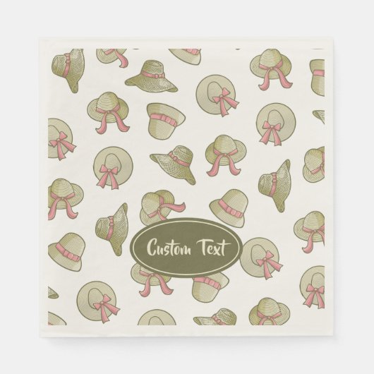 Weibliche Sommerhats gelb Serviette (Vorderseite)