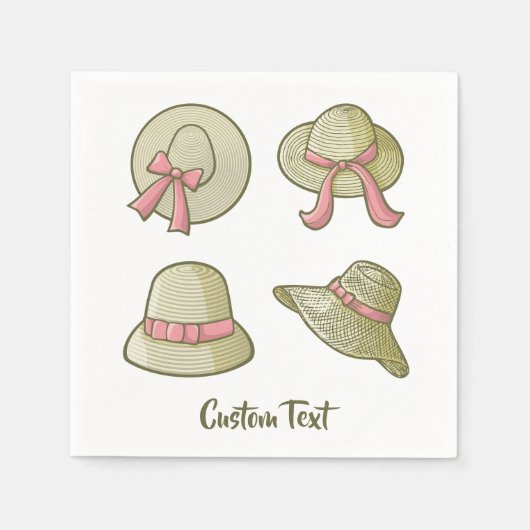 Weibliche Sommerhats gelb Serviette (Vorderseite)