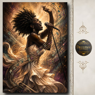 Weibliche Soul-Sängerin Gold-Musik-Kunst Seidenpapier