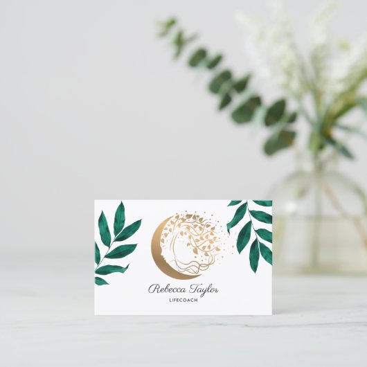 weibliche spirituelle Frau Leben Coach Baum b Visitenkarte (Stehend Vorderseite)