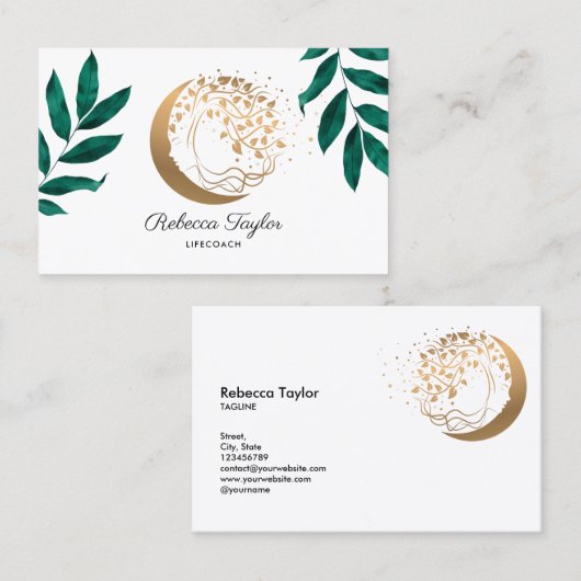 weibliche spirituelle Frau Leben Coach Baum b Visitenkarte (Vorne/Hinten)