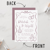 Weibliche Stimmen | Handgezogene Doodles | Hochzei Einladung