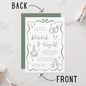 Weibliche Stimmen | Handgezogene Doodles | Hochzei Einladung