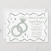 Weibliche Stimmen | Handzeichen | Verlobungsparty Einladung (Vorderseite)