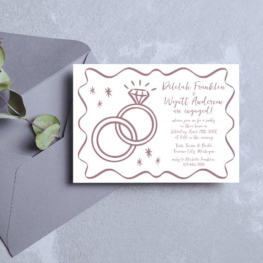 Weibliche Stimmen | Handzeichen | Verlobungsparty Einladung