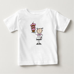 Weibliche Stockfigur-Bäckerin Baby T-shirt