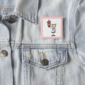 Weibliche Stockfigur-Bäckerin Button (Beispiel)