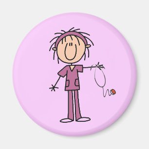 Weibliche Stockfigur Krankenschwester Magnet