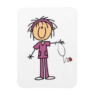 Weibliche Stockfigur Krankenschwester Magnet
