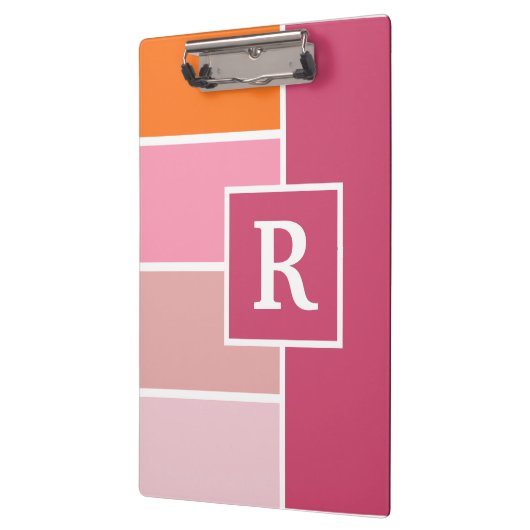 Weibliche Streifen mit Monogramm Klemmbrett (Links)