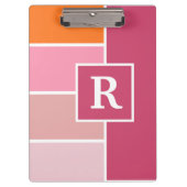 Weibliche Streifen mit Monogramm Klemmbrett (Vorderseite)