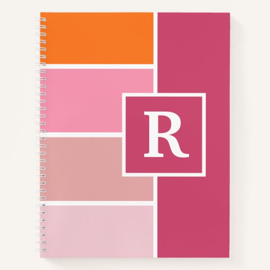 Weibliche Streifen mit Monogramm Notizblock (Vorderseite)