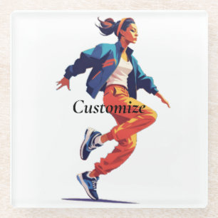 Weibliche Tänzerin Hip Hop Thunder_Cove Glasuntersetzer