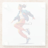 Weibliche Tänzerin Hip Hop Thunder_Cove Glasuntersetzer (Rückseite)