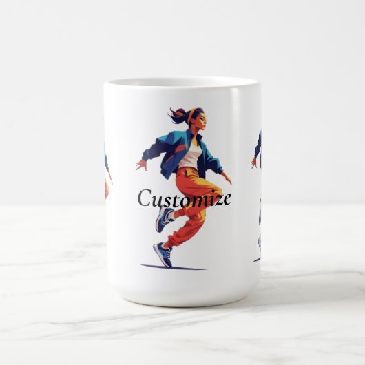 Weibliche Tänzerin Hip Hop Thunder_Cove Kaffeetasse (Mittel)