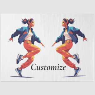 Weibliche Tänzerin Hip Hop Thunder_Cove Seidenpapier